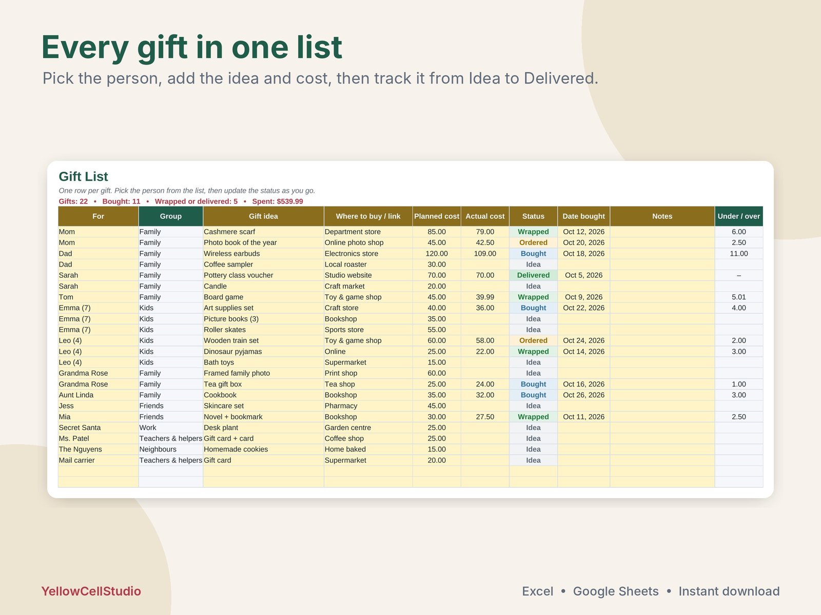 Christmas Gift & Holiday Budget Planner preview 4