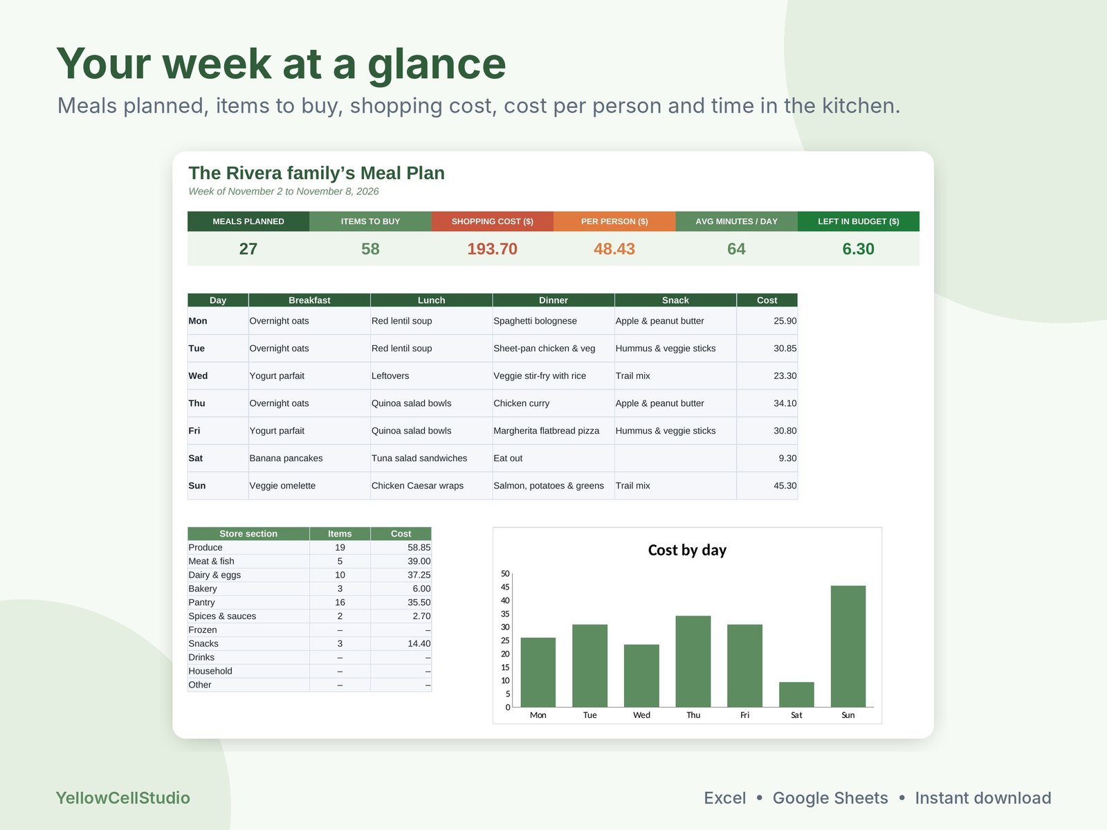 Weekly Meal Planner & Grocery List preview 2