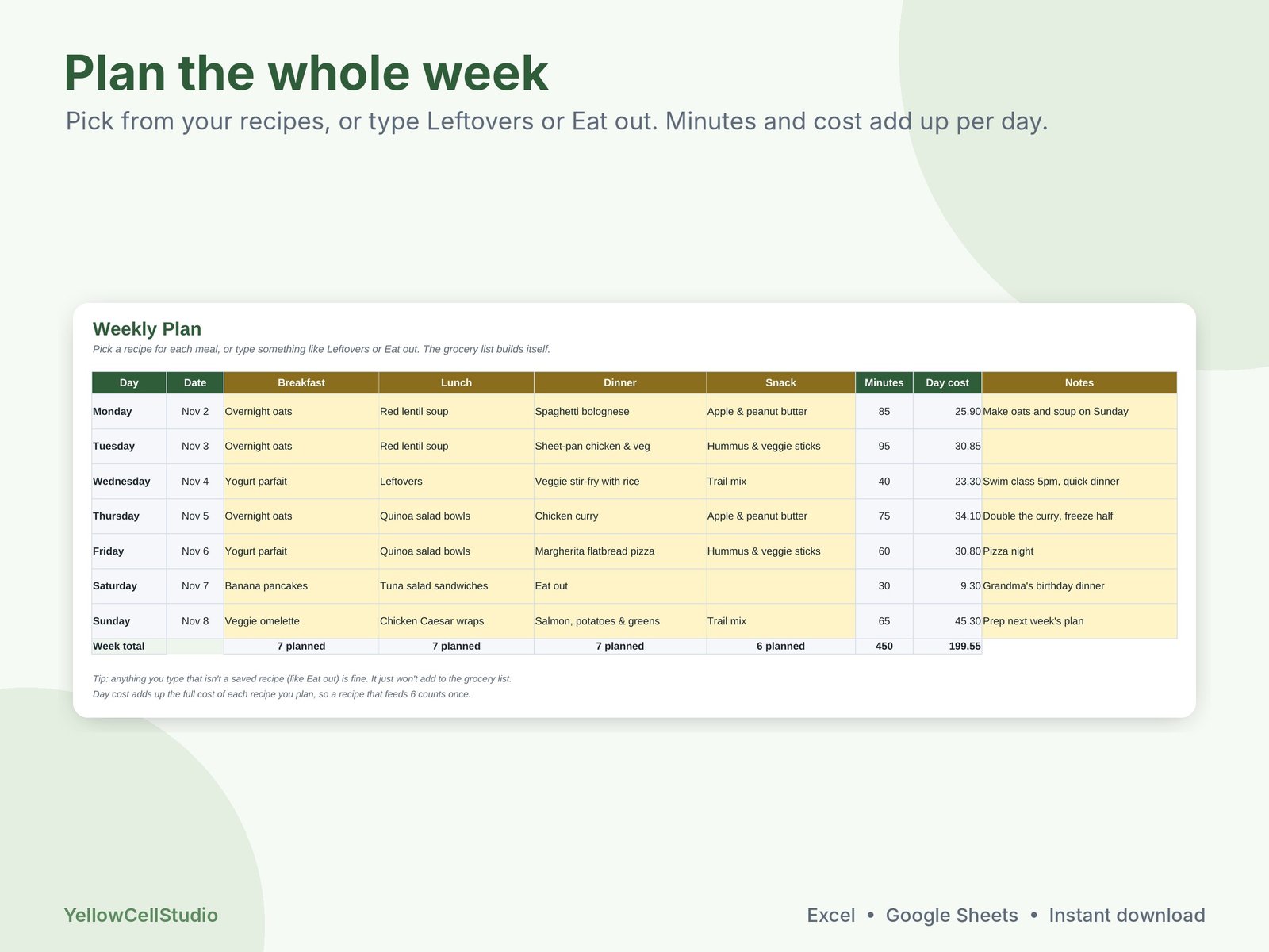 Weekly Meal Planner & Grocery List preview 4