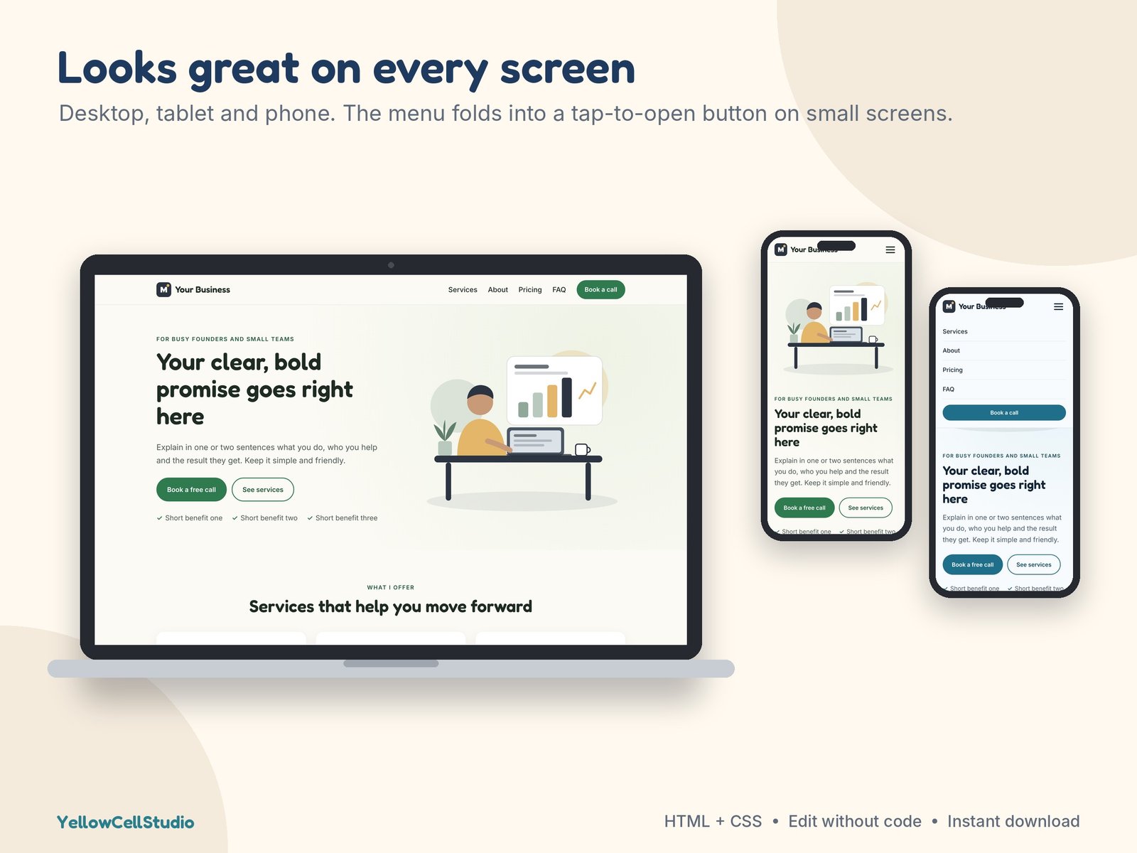 One-Page Website Template preview 3
