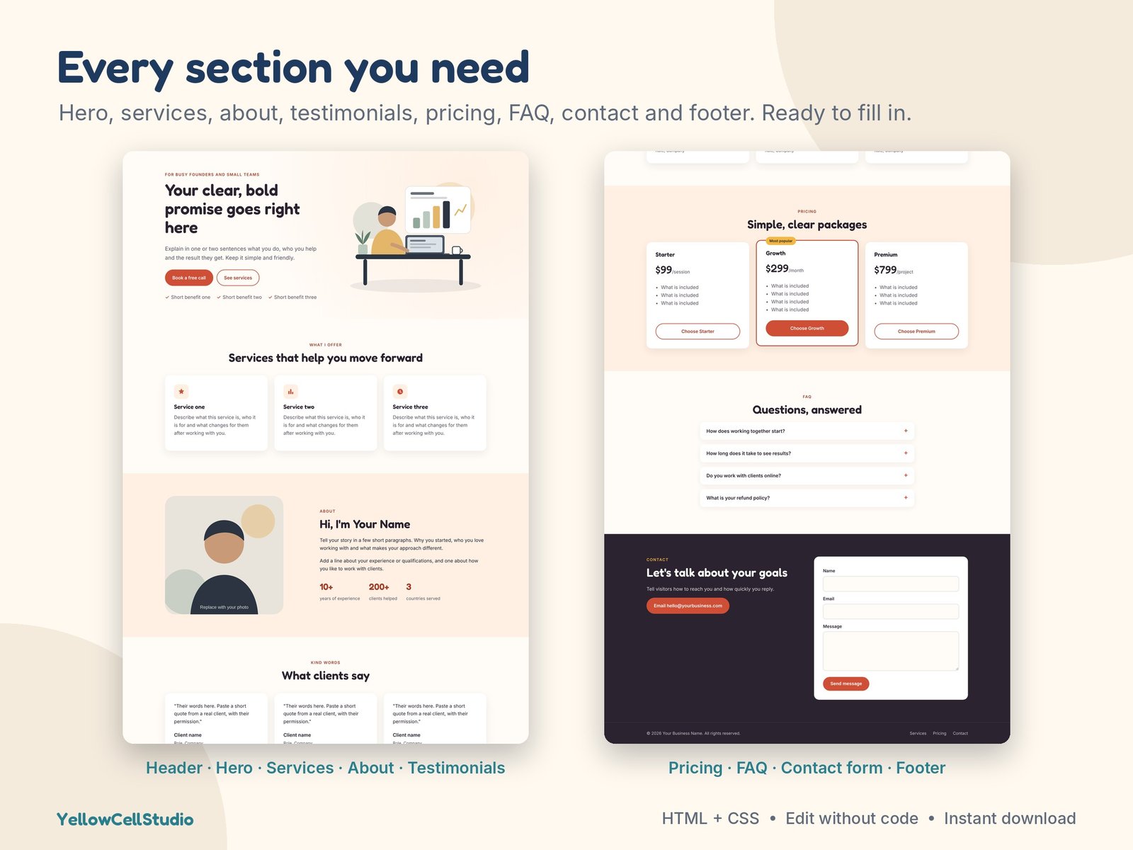 One-Page Website Template preview 4